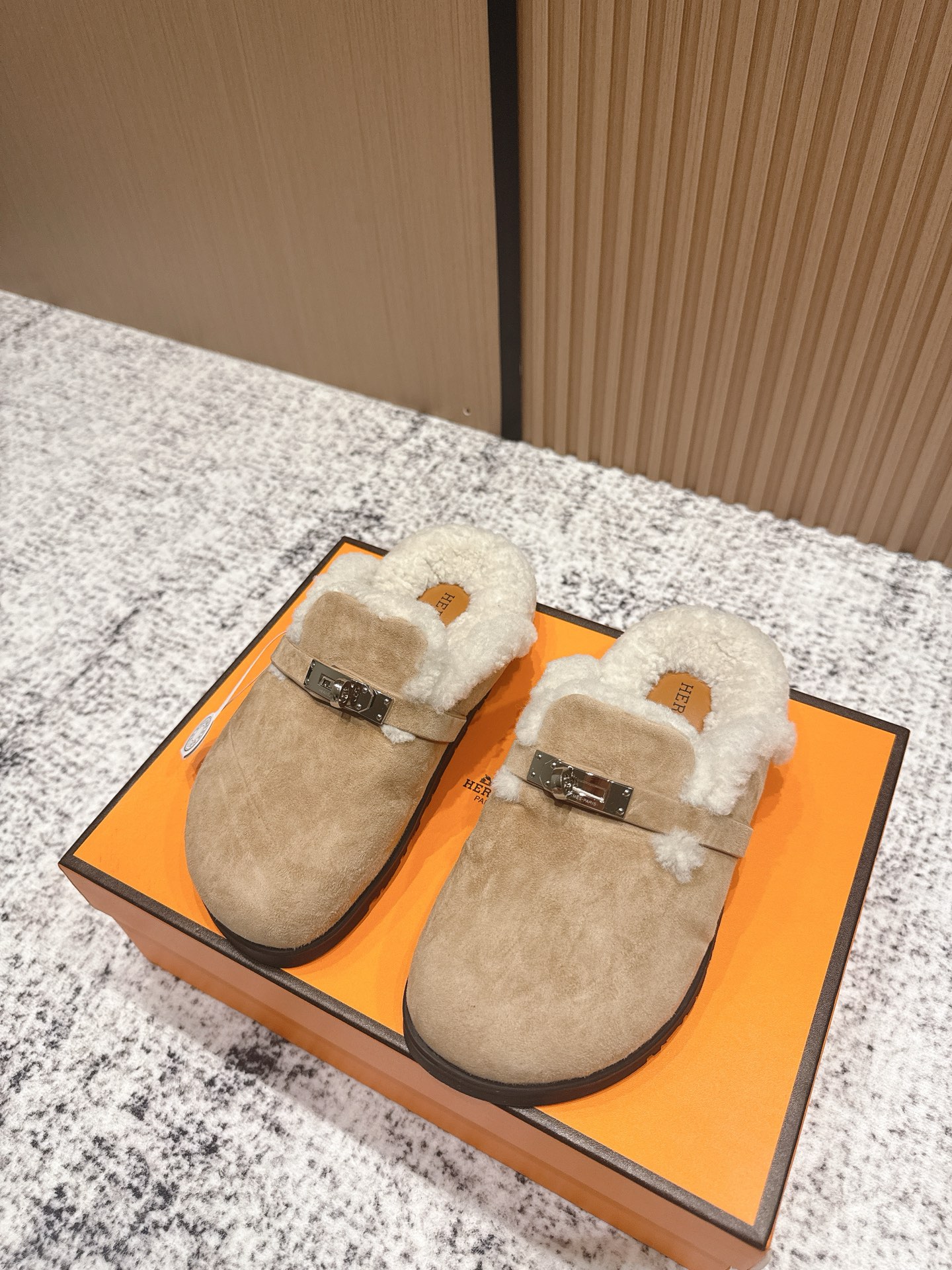 에르메스 털슬리퍼(3cm)